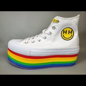miley cyrus rainbow platform converse